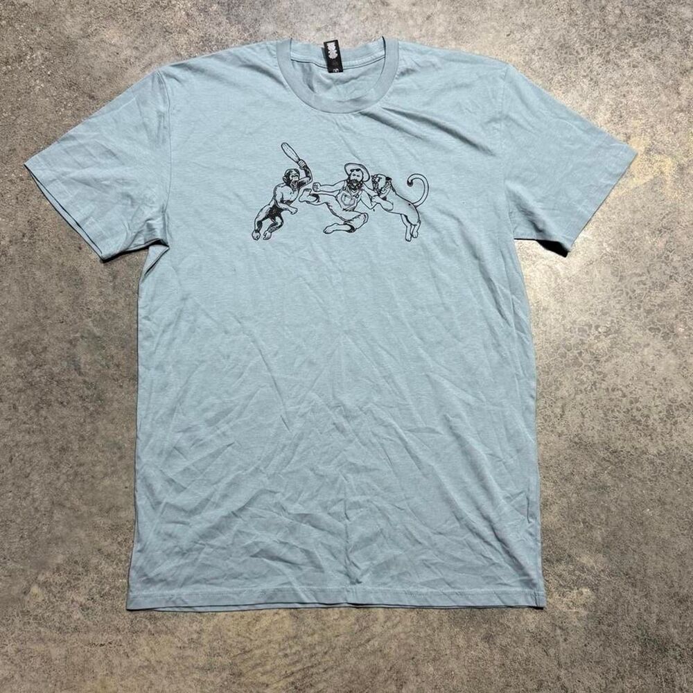 Gildian Men's Mint Green Funny Fighting Graphic Tee Size L